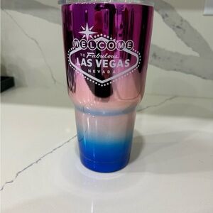 Pink and Blue Dining Thermos with Las Vegas Flair
